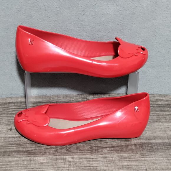 Melissa + Sebastian ErraZuriz Yelly Flats Womens 8 US Red Melting Hearts RARE - Picture 2 of 14
